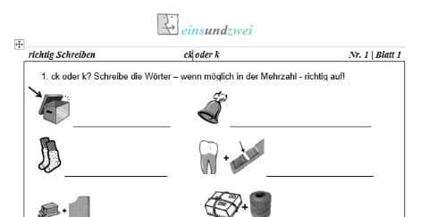 3 Grundschule Deutsch richtig Schreiben ck k