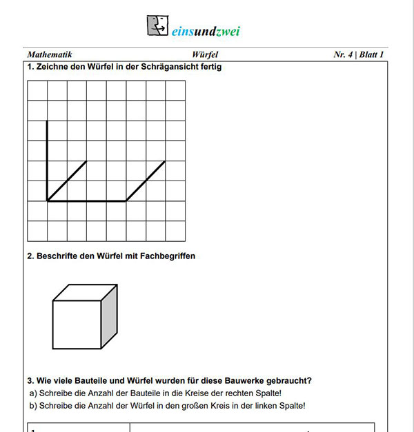 4 Klasse Grundschule Mathe Würfel