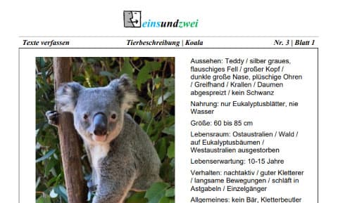 5 Realschule Deutsch Tierbeschreibung